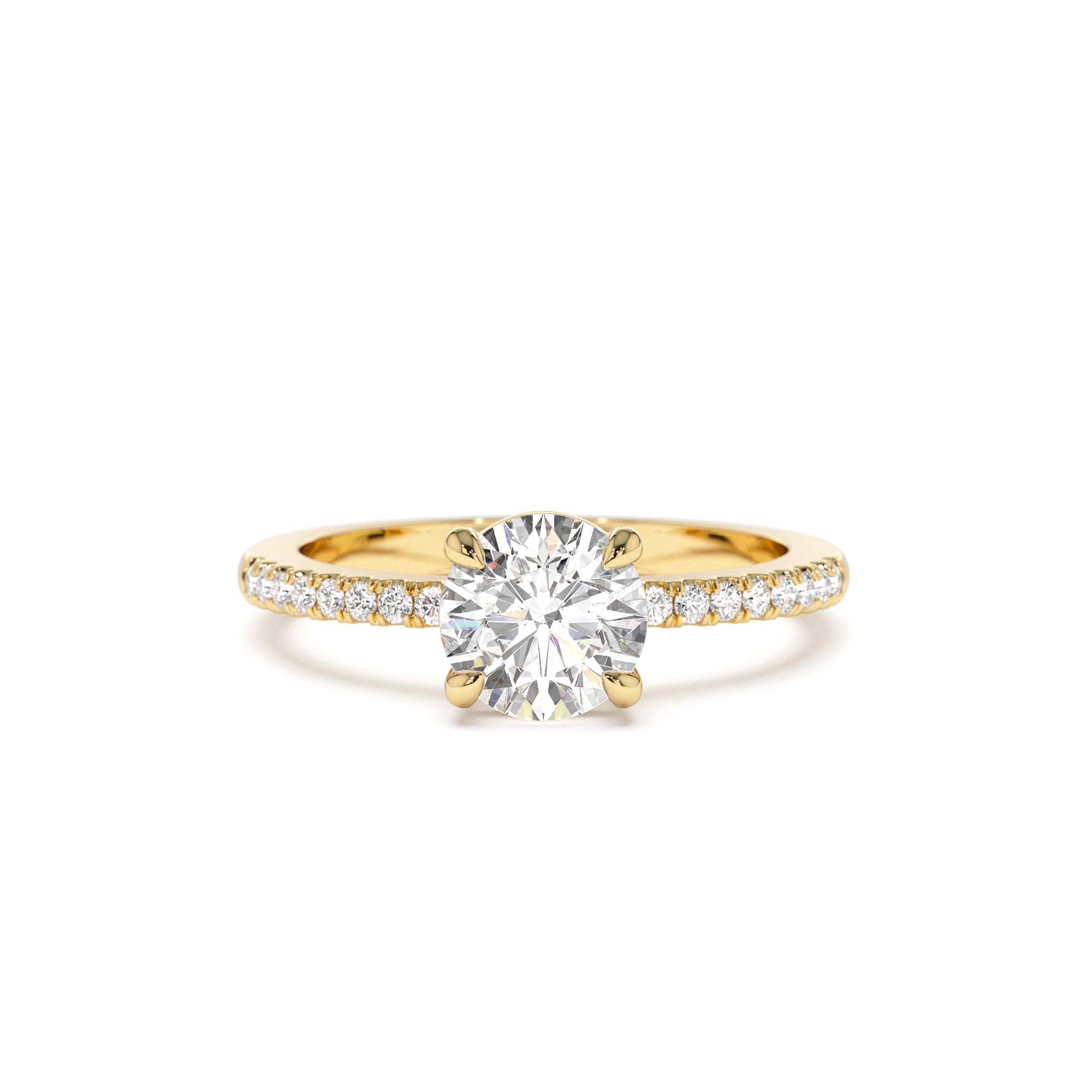 1.15 CTW 14K Classic Basket Setting Lab Grown Round Diamond Engagement Ring by Orlina Fine