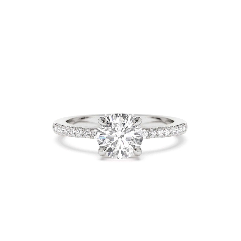 1.15 CTW 14K Classic Basket Setting Lab Grown Round Diamond Engagement Ring - view 2
