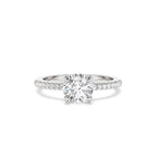 1.15 CTW 14K Classic Basket Setting Lab Grown Round Diamond Engagement Ring - view 2