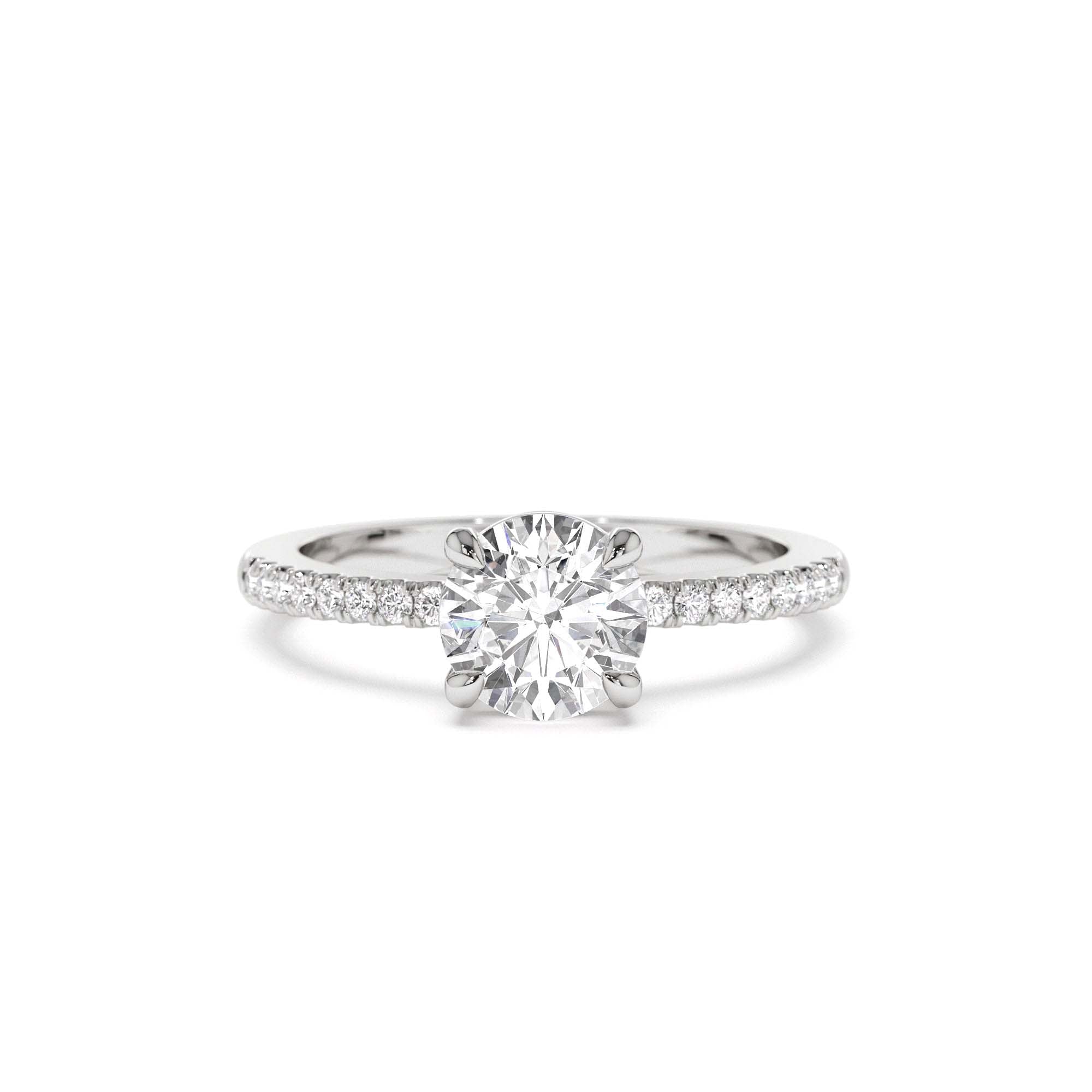 1.15 CTW 14K Classic Basket Setting Lab Grown Round Diamond Engagement Ring - view 2