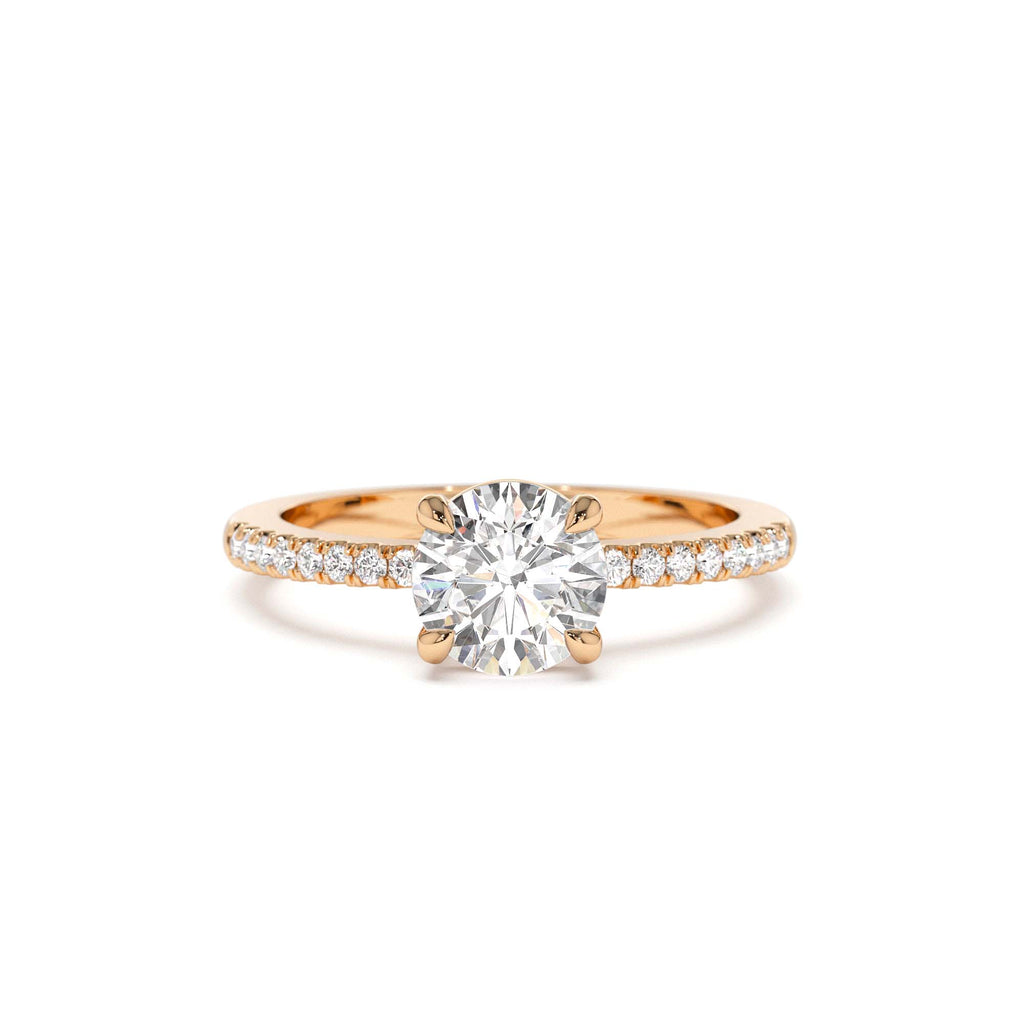 1.15 CTW 14K Classic Basket Setting Lab Grown Round Diamond Engagement Ring - view 3