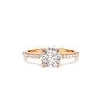 1.15 CTW 14K Classic Basket Setting Lab Grown Round Diamond Engagement Ring - view 3