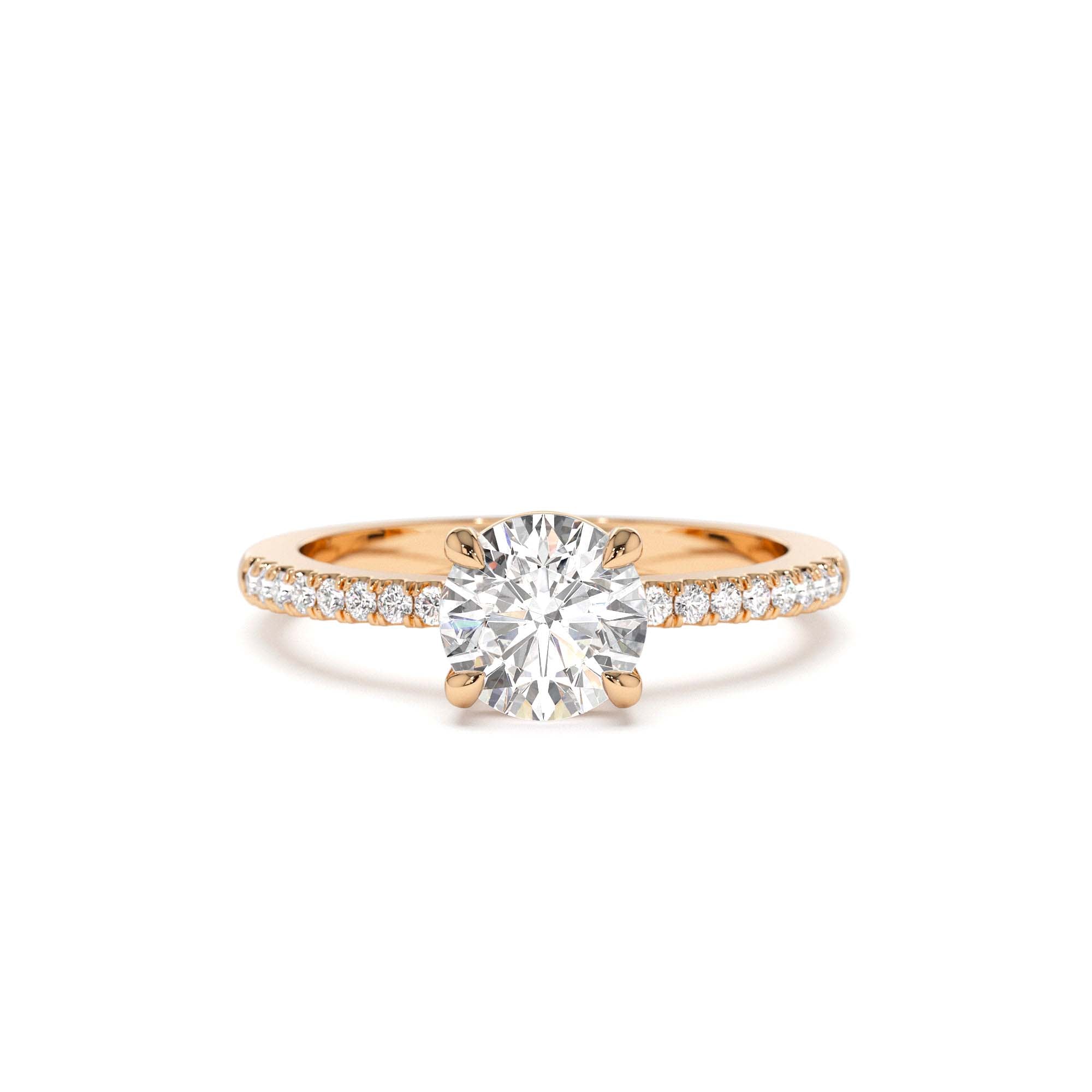 1.15 CTW 14K Classic Basket Setting Lab Grown Round Diamond Engagement Ring - view 3