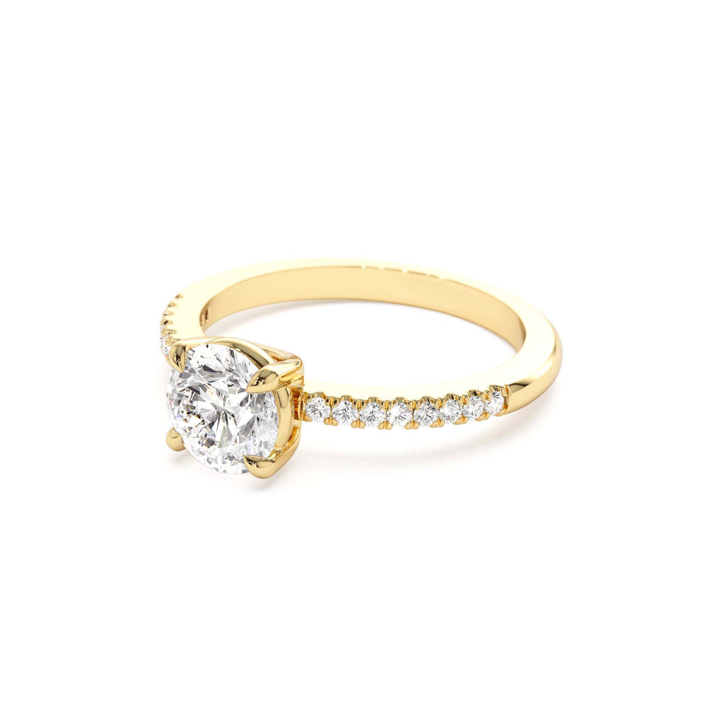 1.15 CTW 14K Classic Basket Setting Lab Grown Round Diamond Engagement Ring - view 4