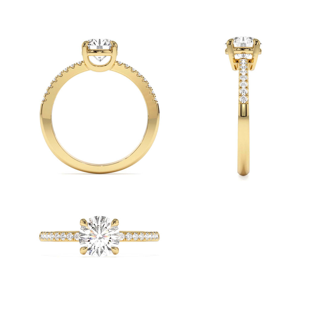 1.15 CTW 14K Classic Basket Setting Lab Grown Round Diamond Engagement Ring - view 5