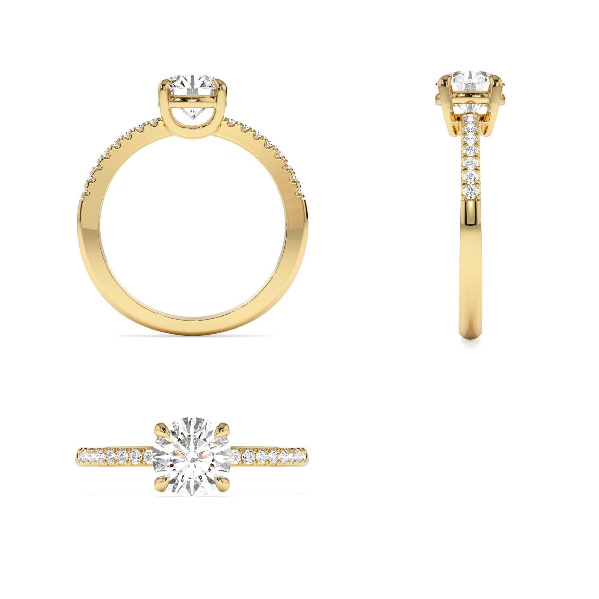 1.15 CTW 14K Classic Basket Setting Lab Grown Round Diamond Engagement Ring - view 5