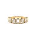 1.45 CTW 14K Bezel Setting Seven Stone Emerald Cut Lab Grown Diamond Wedding Ring by Orlina Fine