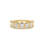 1.45 CTW 14K Bezel Setting Seven Stone Emerald Cut Lab Grown Diamond Wedding Ring by Orlina Fine