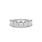 1.45 CTW 14K Bezel Setting Seven Stone Emerald Cut Lab Grown Diamond Wedding Ring - view 2