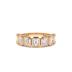 1.45 CTW 14K Bezel Setting Seven Stone Emerald Cut Lab Grown Diamond Wedding Ring - view 3