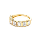 1.45 CTW 14K Bezel Setting Seven Stone Emerald Cut Lab Grown Diamond Wedding Ring - view 4