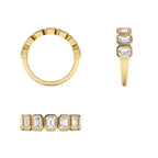 1.45 CTW 14K Bezel Setting Seven Stone Emerald Cut Lab Grown Diamond Wedding Ring - view 5