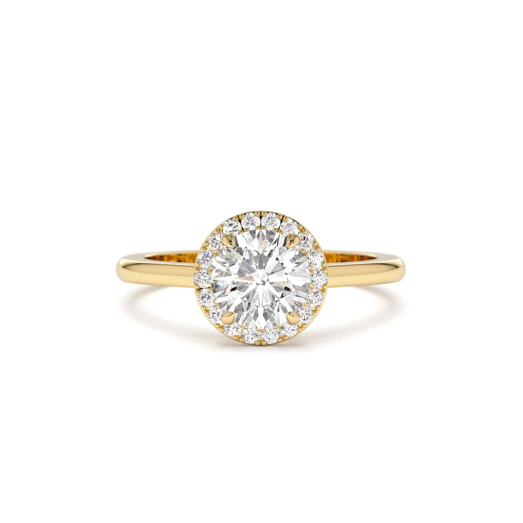 1.20 CTW 14K Halo Setting Round Lab Grown Diamond Engagement Ring by Orlina Fine