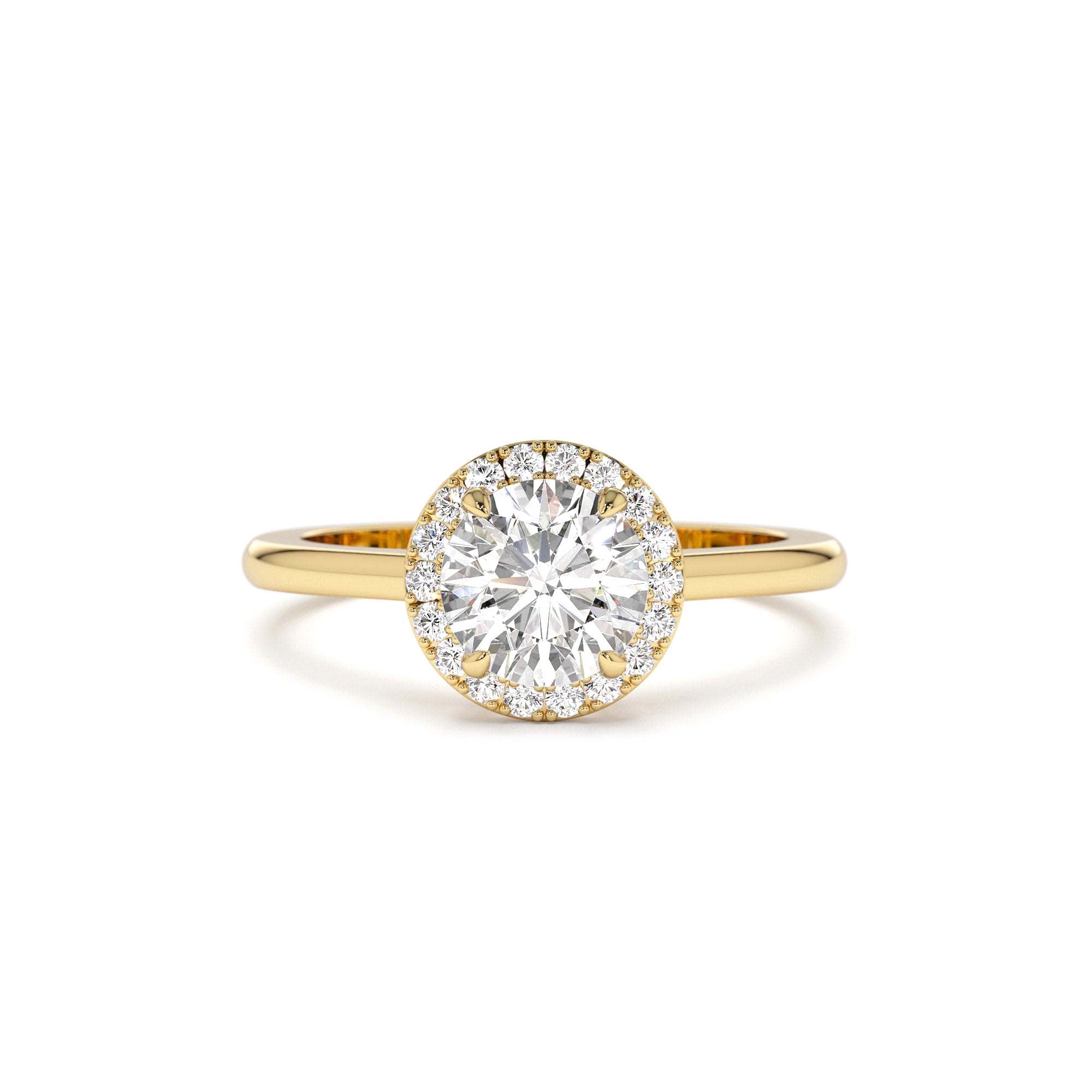 1.20 CTW 14K Halo Setting Round Lab Grown Diamond Engagement Ring by Orlina Fine