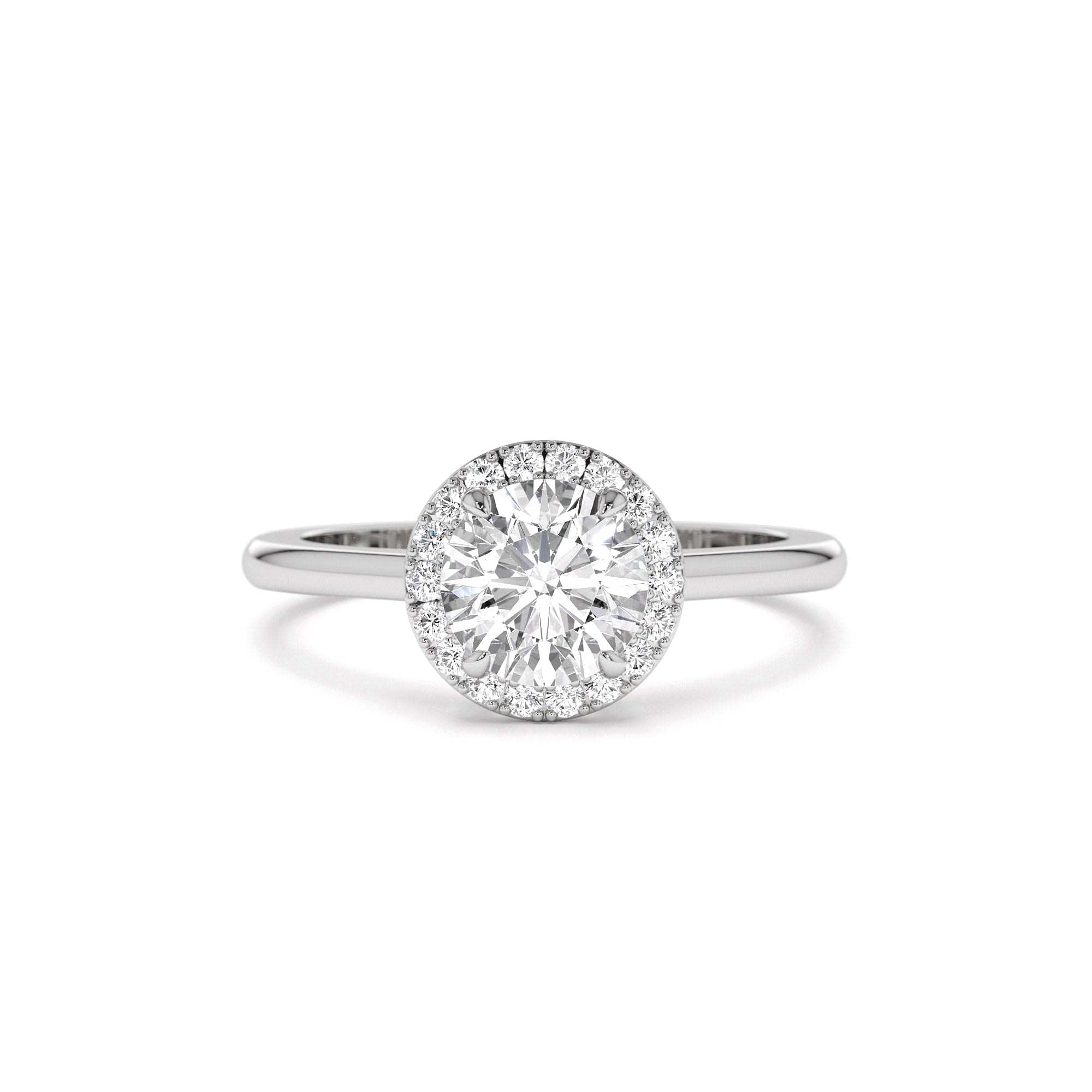 1.20 CTW 14K Halo Setting Round Lab Grown Diamond Engagement Ring - view 2