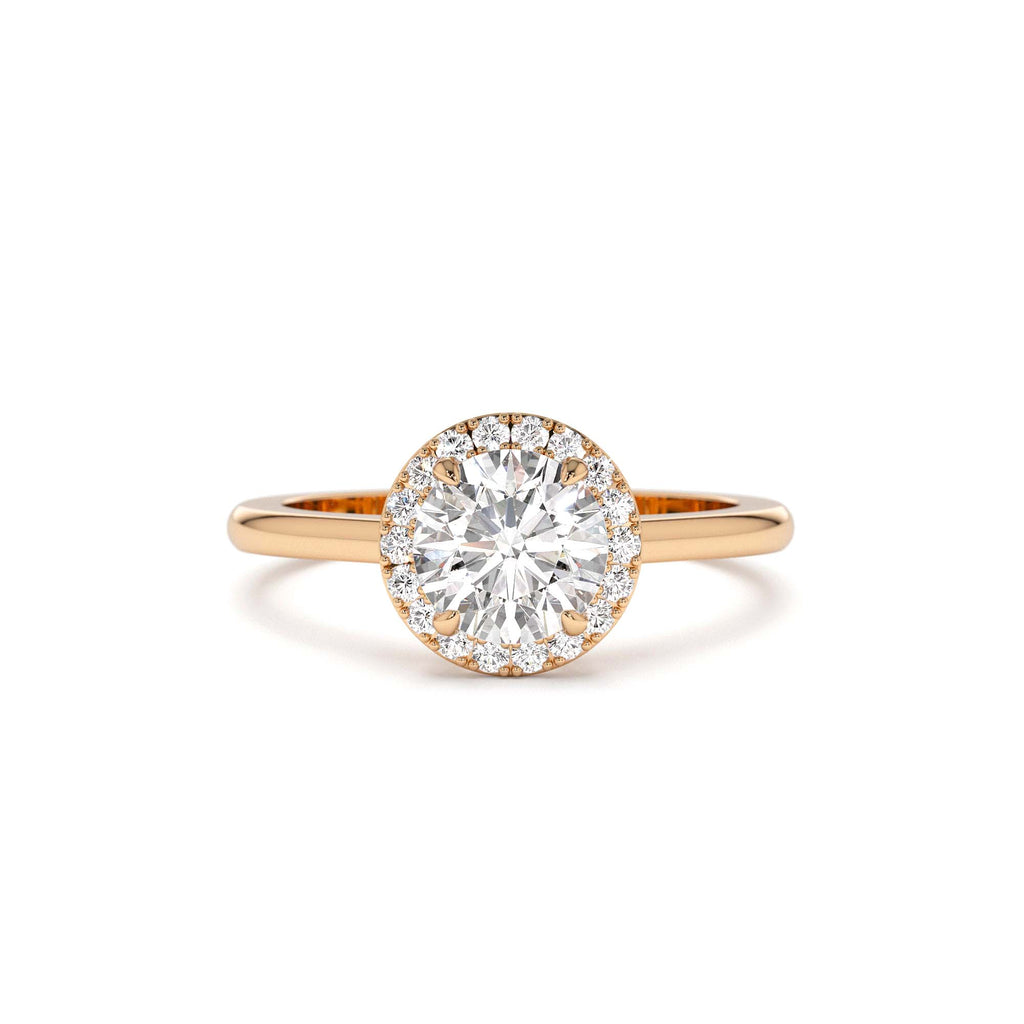 1.20 CTW 14K Halo Setting Round Lab Grown Diamond Engagement Ring - view 3