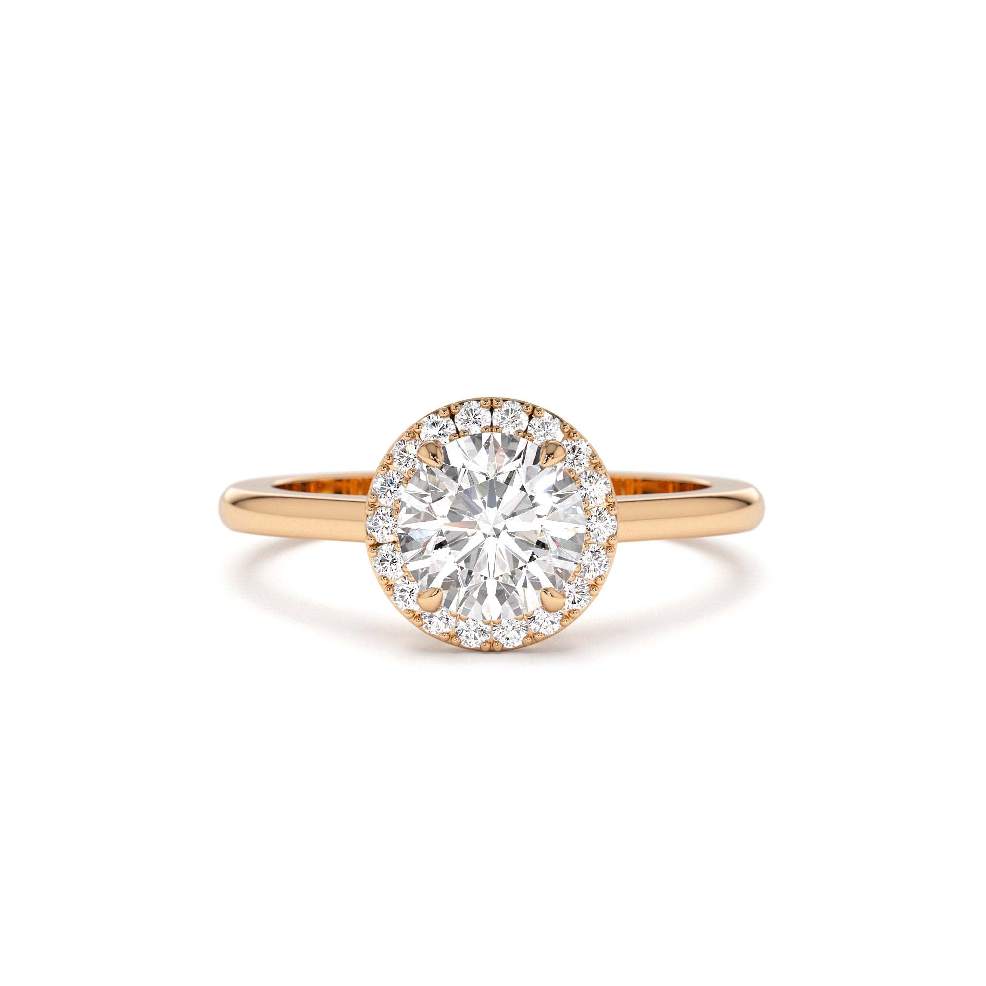 1.20 CTW 14K Halo Setting Round Lab Grown Diamond Engagement Ring - view 3