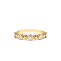 14K Alternating Beads & Bezel Setting Diamond Ring by Orlina Fine