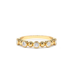 14K Alternating Beads & Bezel Setting Diamond Ring by Orlina Fine