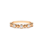 14K Alternating Beads & Bezel Setting Diamond Ring - view 3