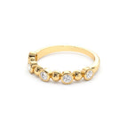 14K Alternating Beads & Bezel Setting Diamond Ring - view 4