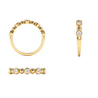 14K Alternating Beads & Bezel Setting Diamond Ring - view 5
