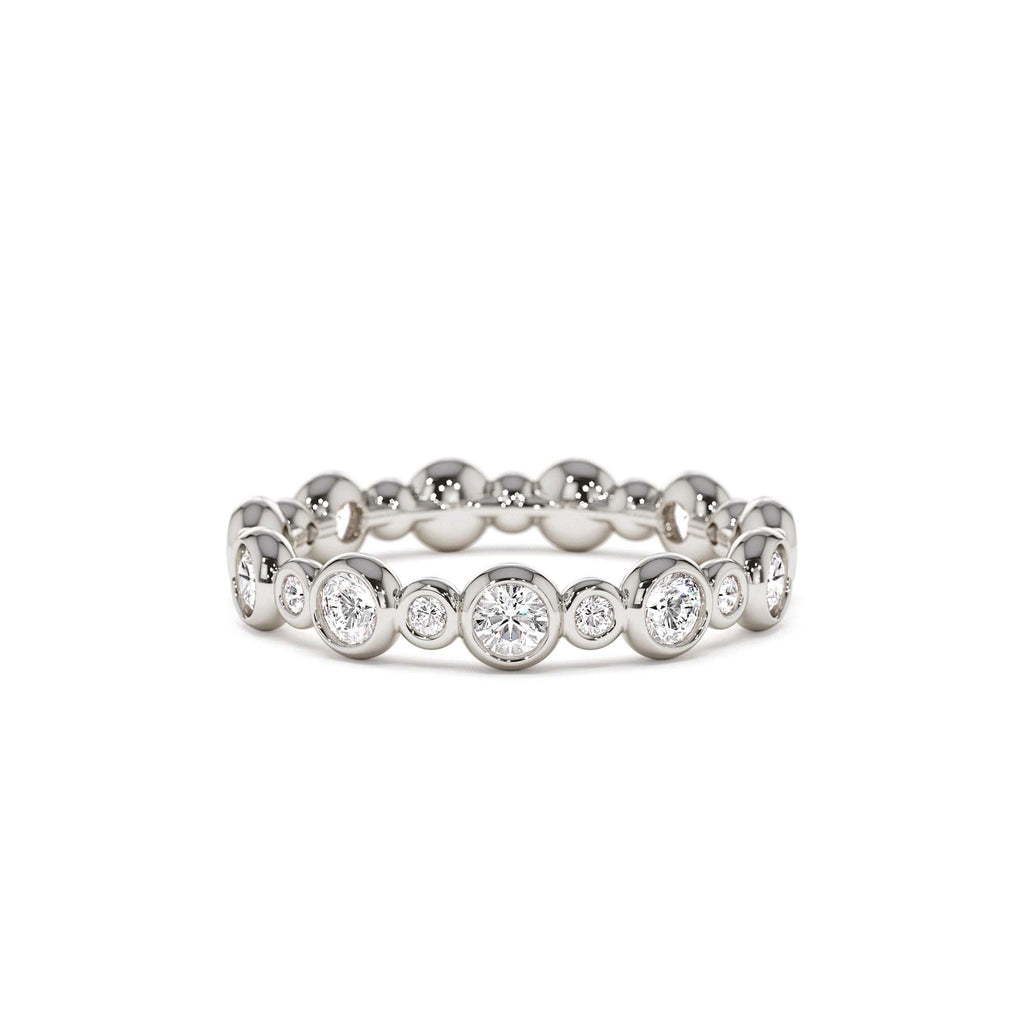 14K Gold Bubble Diamond 3/4 Eternity Wedding Ring - view 2