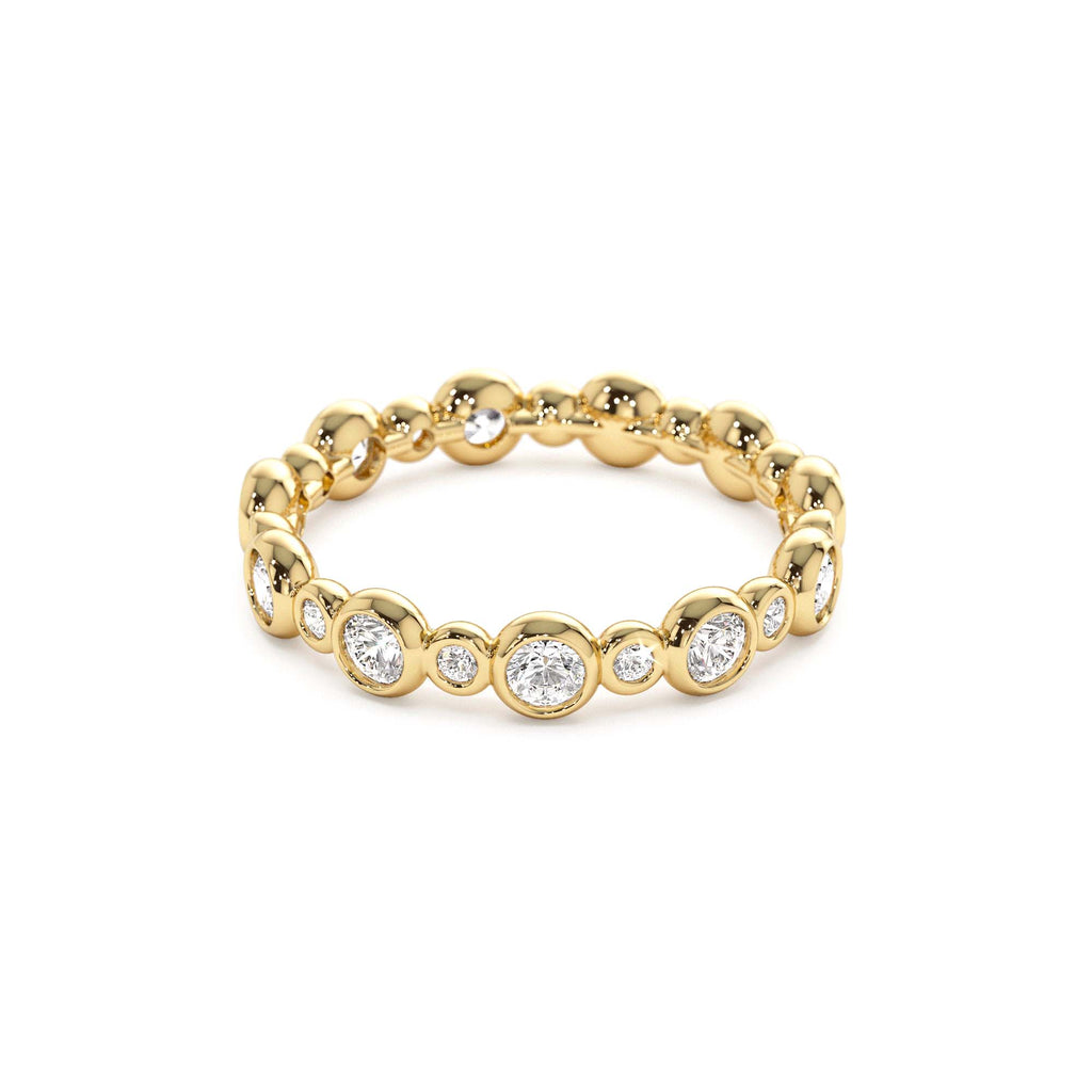 14K Gold Bubble Diamond 3/4 Eternity Wedding Ring - view 5