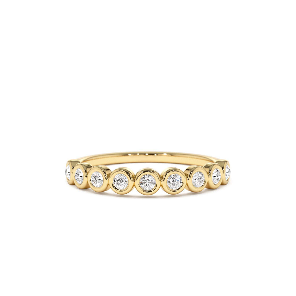 14K 9 Diamond Half Eternity Wedding Ring 0.55ctw by Orlina Fine
