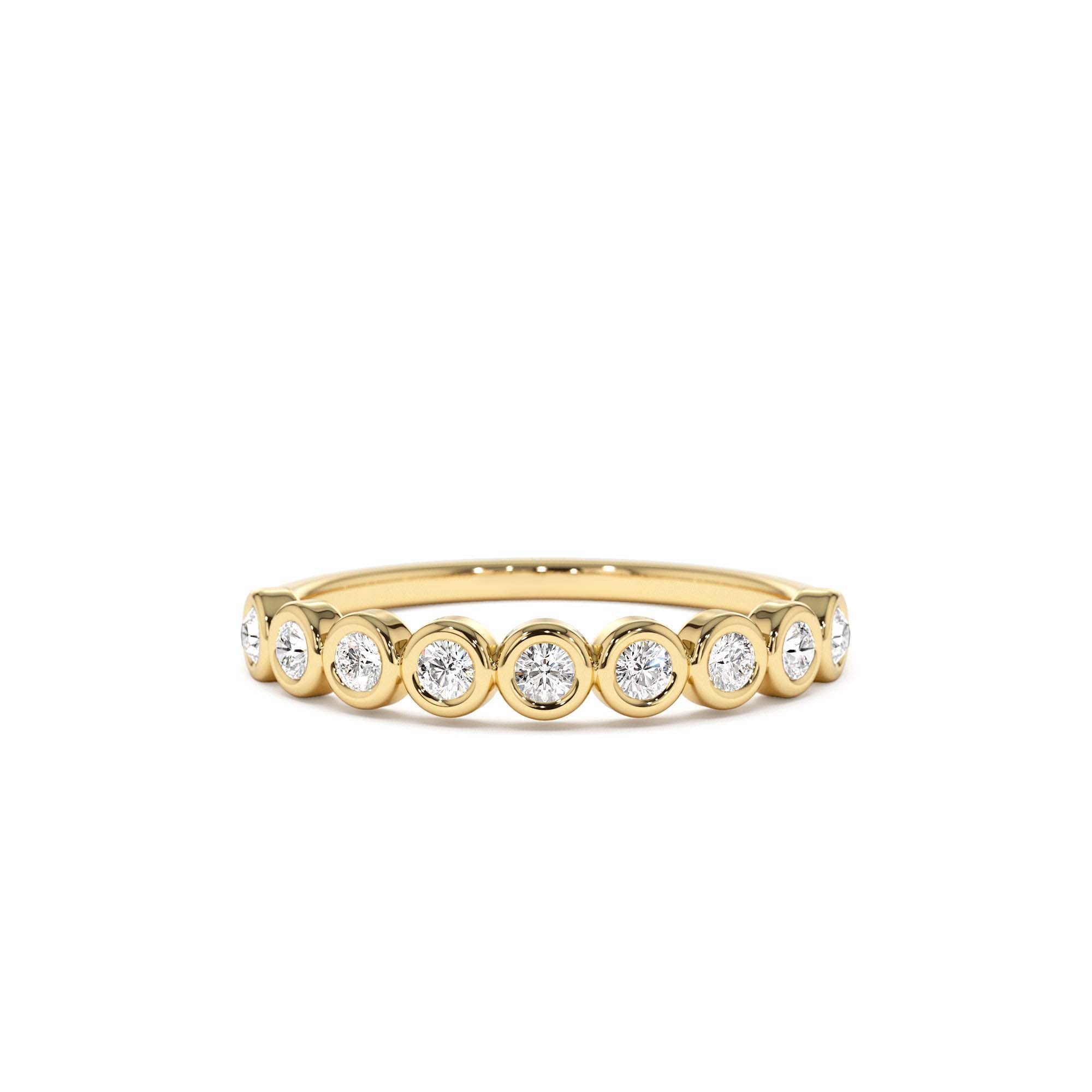 14K 9 Diamond Half Eternity Wedding Ring 0.55ctw by Orlina Fine