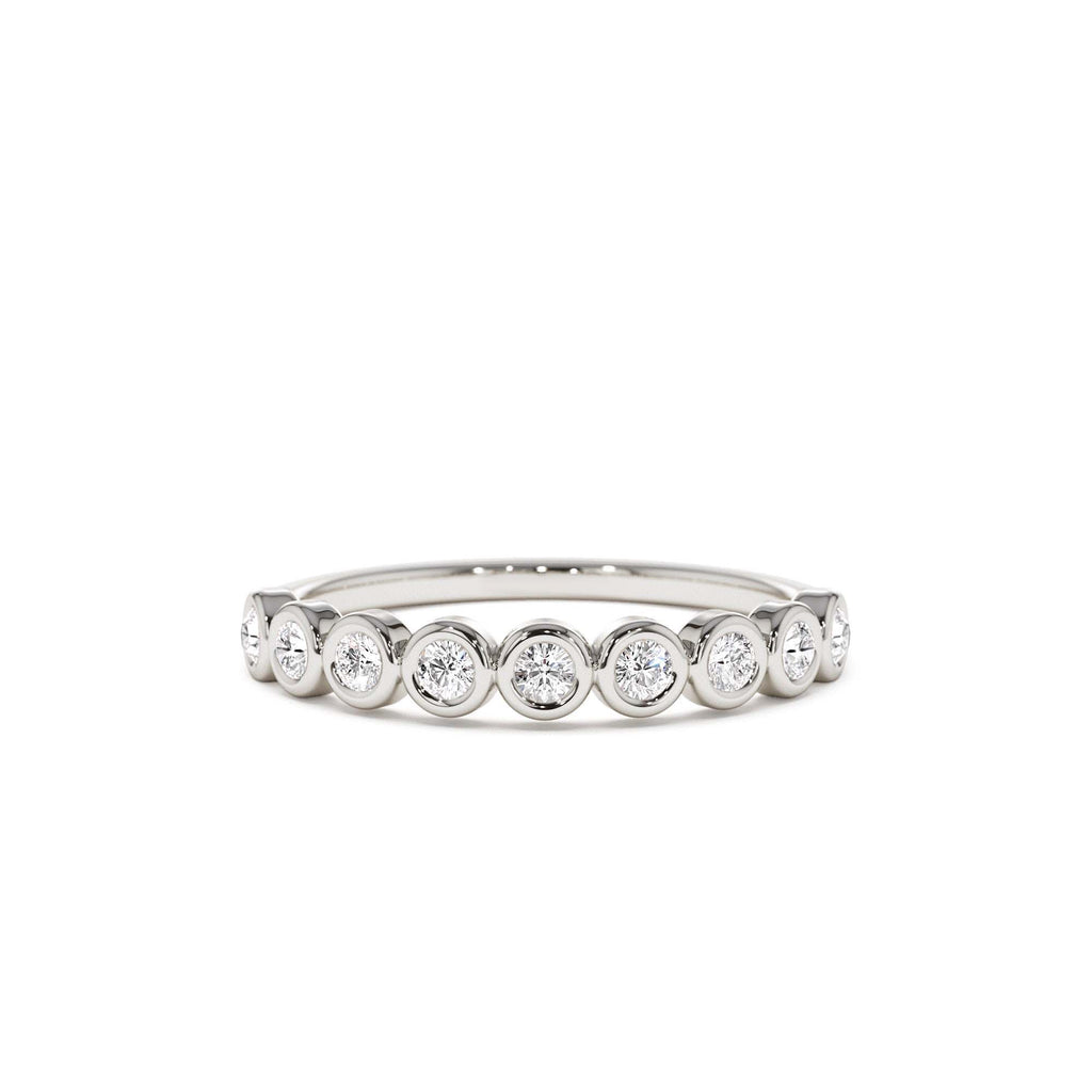 14K 9 Diamond Half Eternity Wedding Ring 0.55ctw - view 2