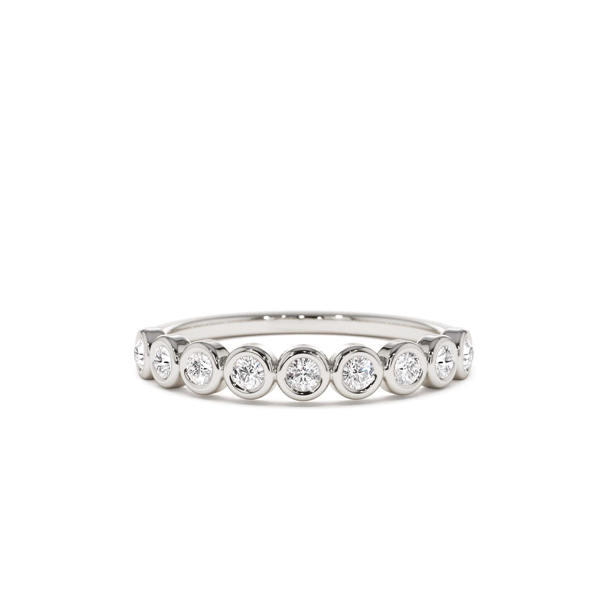 14K 9 Diamond Half Eternity Wedding Ring 0.55ctw - view 2
