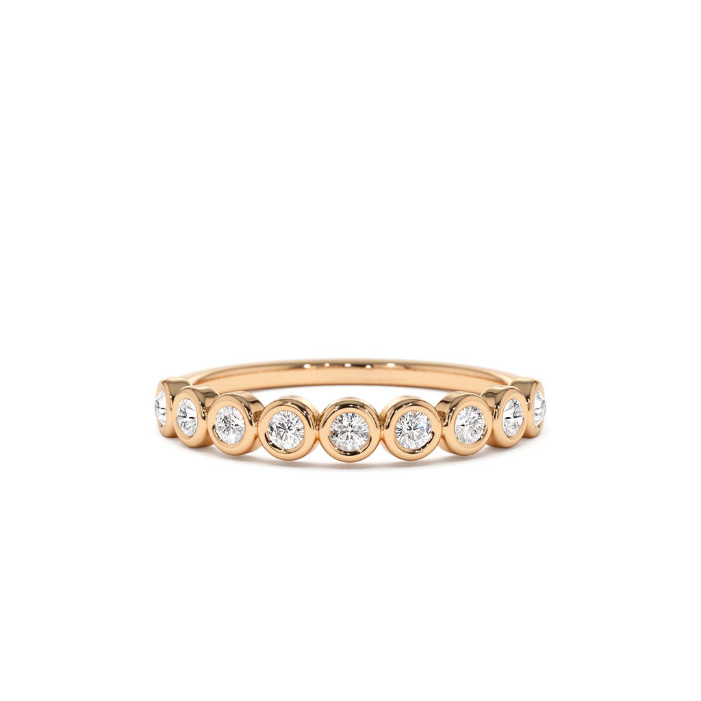 14K 9 Diamond Half Eternity Wedding Ring 0.55ctw - view 3