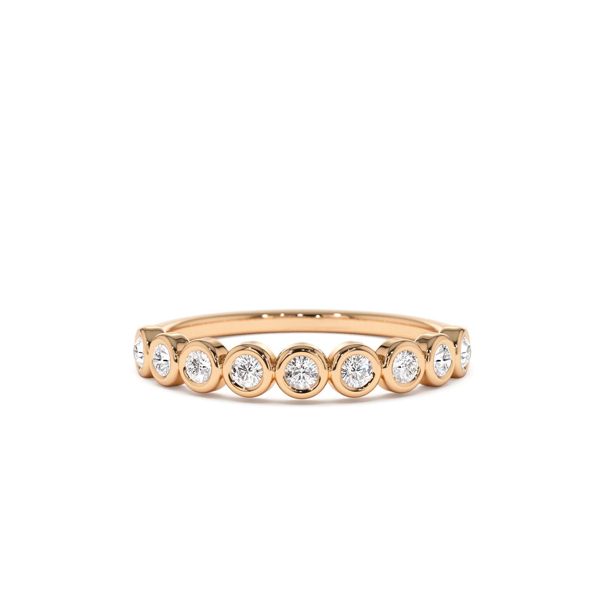 14K 9 Diamond Half Eternity Wedding Ring 0.55ctw - view 3