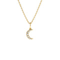 14K Dainty Crescent Moon Diamond Charm by Orlina Fine