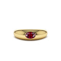 14K Flush Set Oval Ruby Dome Ring by Orlina Fine