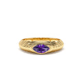 14K Marquise Shape Amethyst Beveled Ring by Orlina Fine