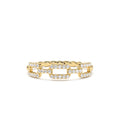 14K Chain Link Diamond Ring with Twisted Rope Band by Orlina Fine