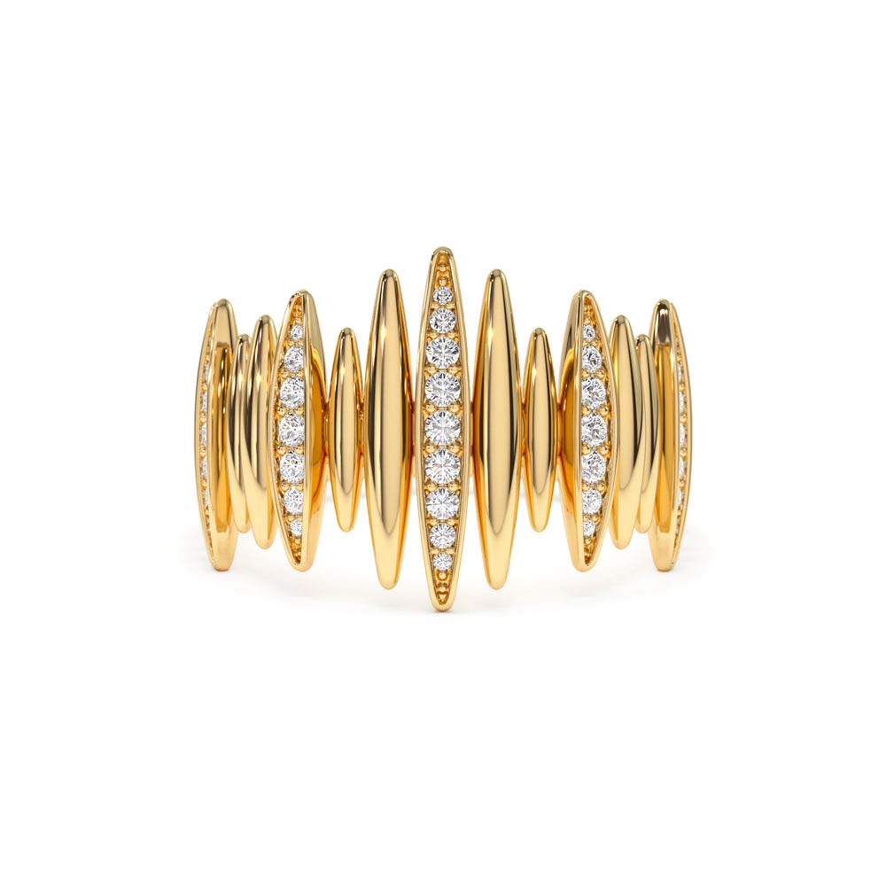 14K Unique Diamond Spike Ring by Orlina Fine