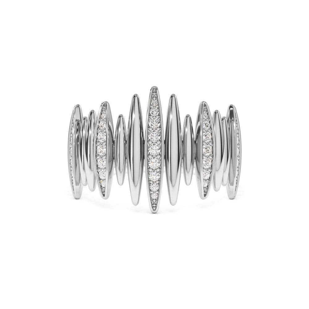14K Unique Diamond Spike Ring - view 3