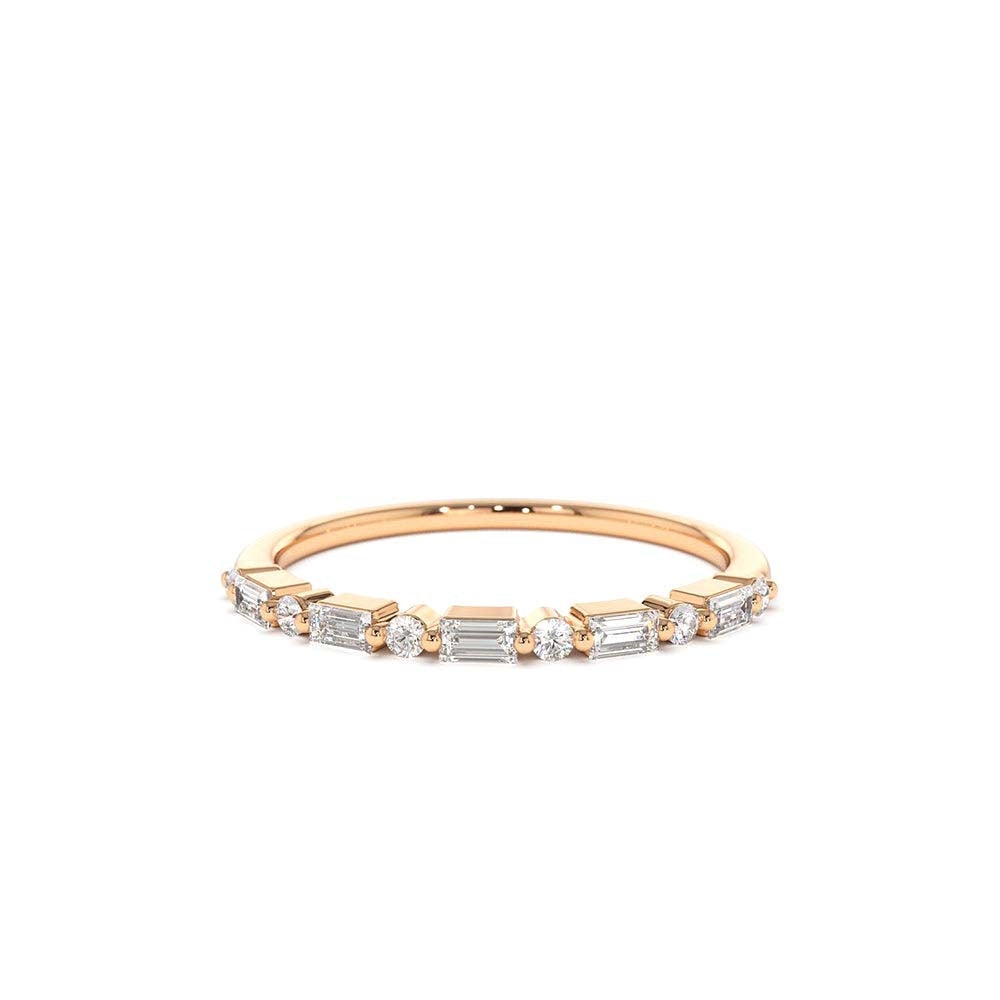 14K Baguette and Round Diamond Ring - view 2