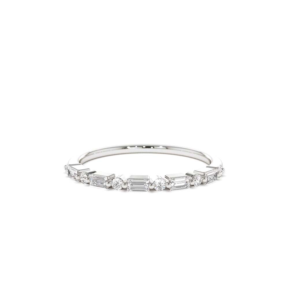 14K Baguette and Round Diamond Ring - view 3
