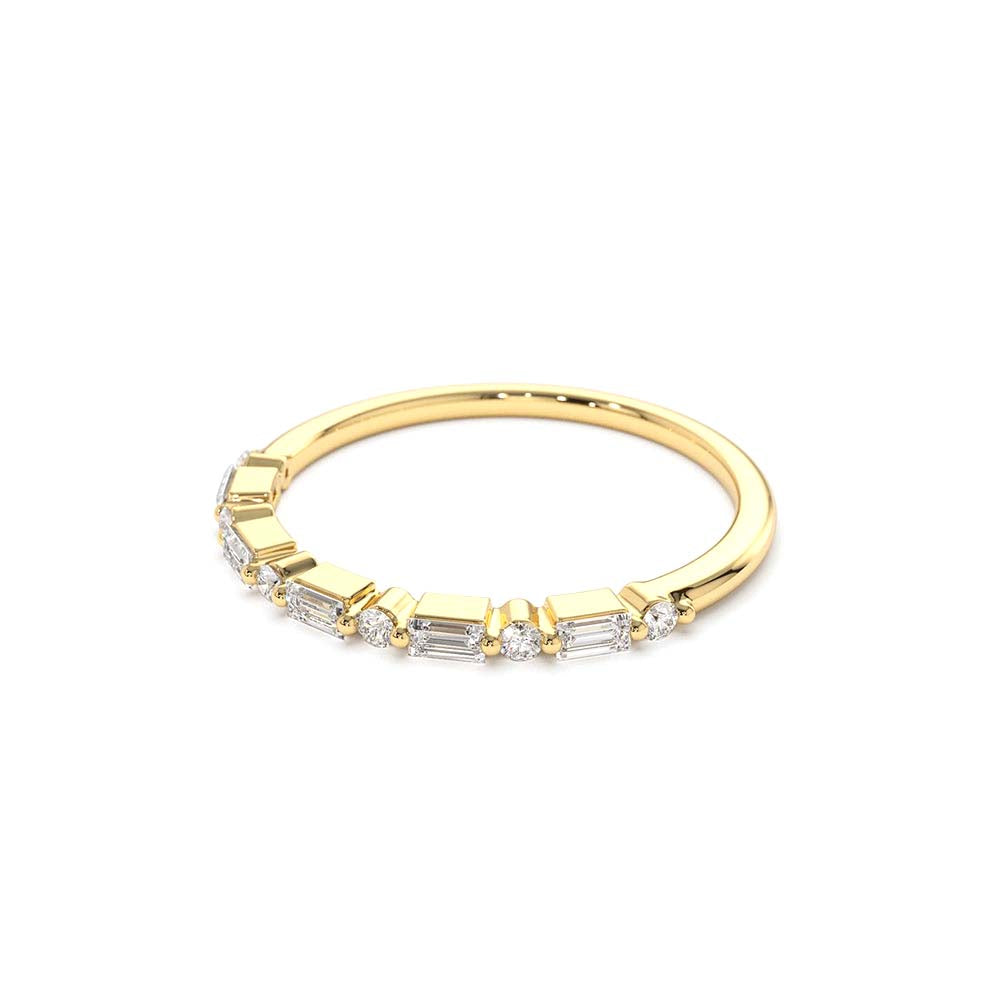 14K Baguette and Round Diamond Ring - view 4