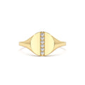 14K Pave Diamond Line Signet Pinky Ring by Orlina Fine