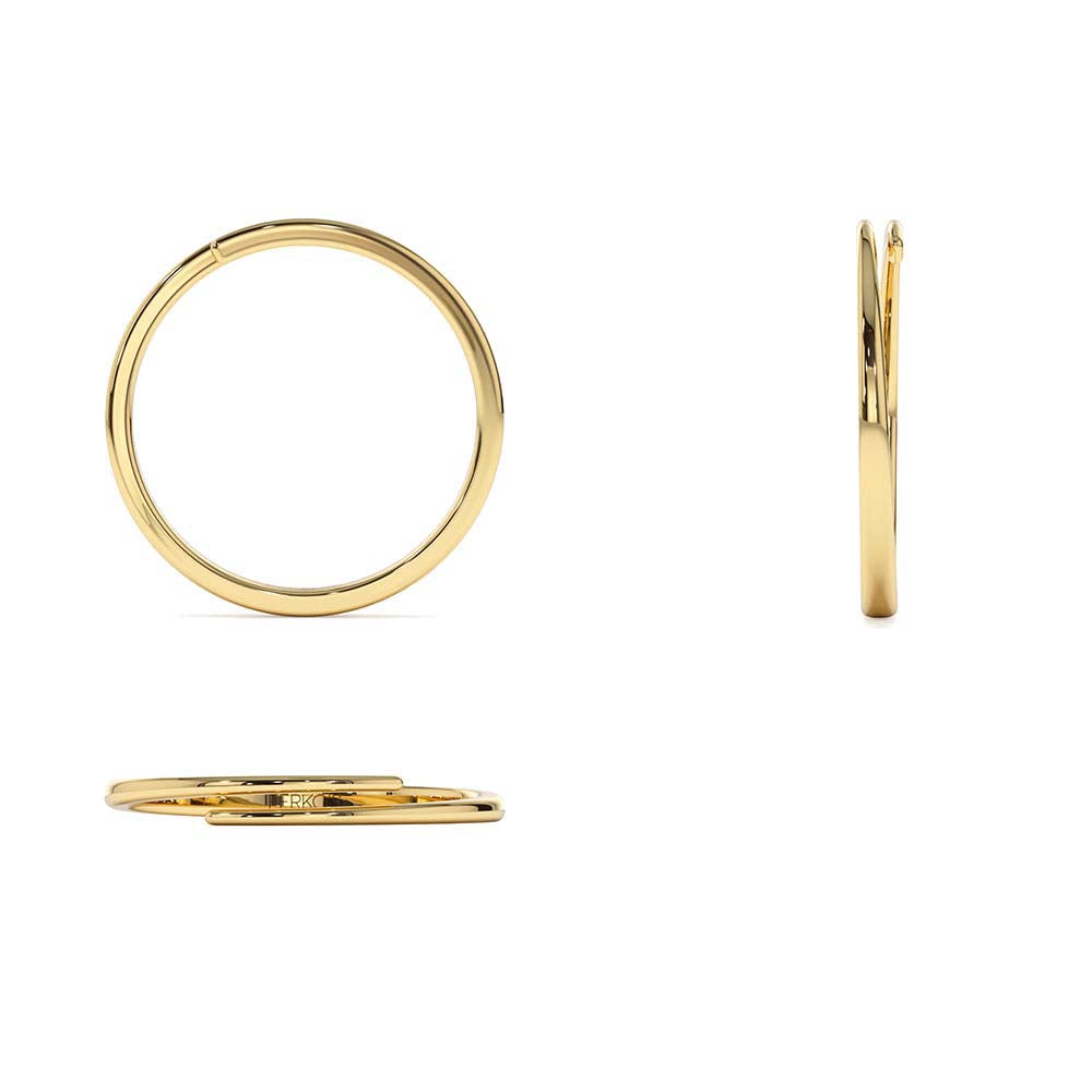 14K Gold Stacking Criss Cross Ring - view 5