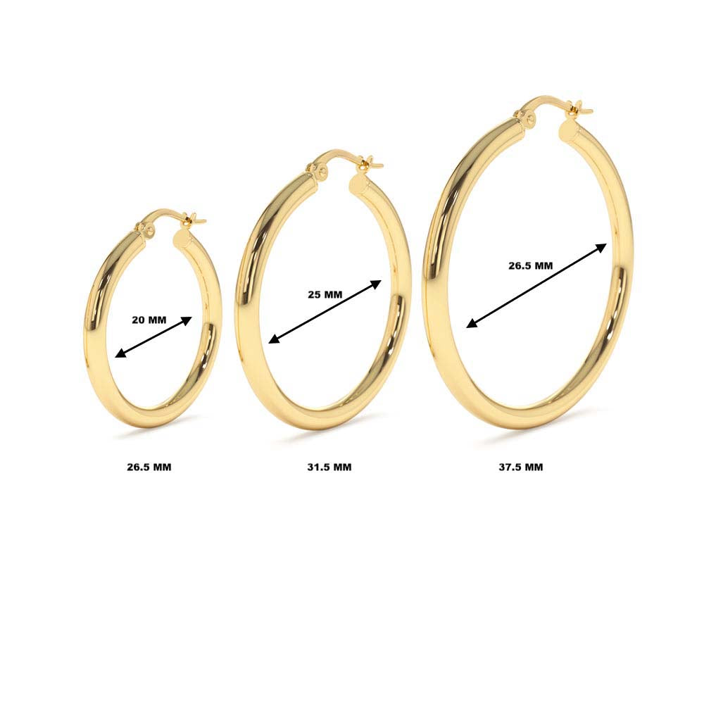 14K Gold Hoops 26.5 - 31.5 - 37MM - view 2