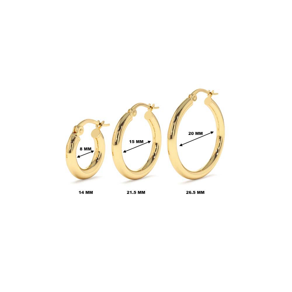 14K Gold Hoops 14-21.5-26.5 MM - view 2