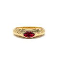 14K Marquise Shape Garnet Beveled Ring by Orlina Fine