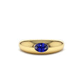 14K Flush Set Oval Sapphire Dome Ring by Orlina Fine