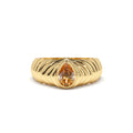 14K Pear Shape Citrine Beveled Ring by Orlina Fine